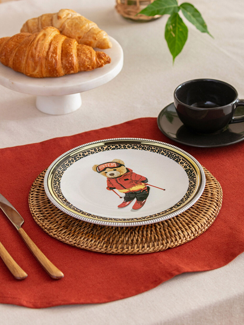 Karışık Baskılı Seramik Sunum Tabağı 20 cm