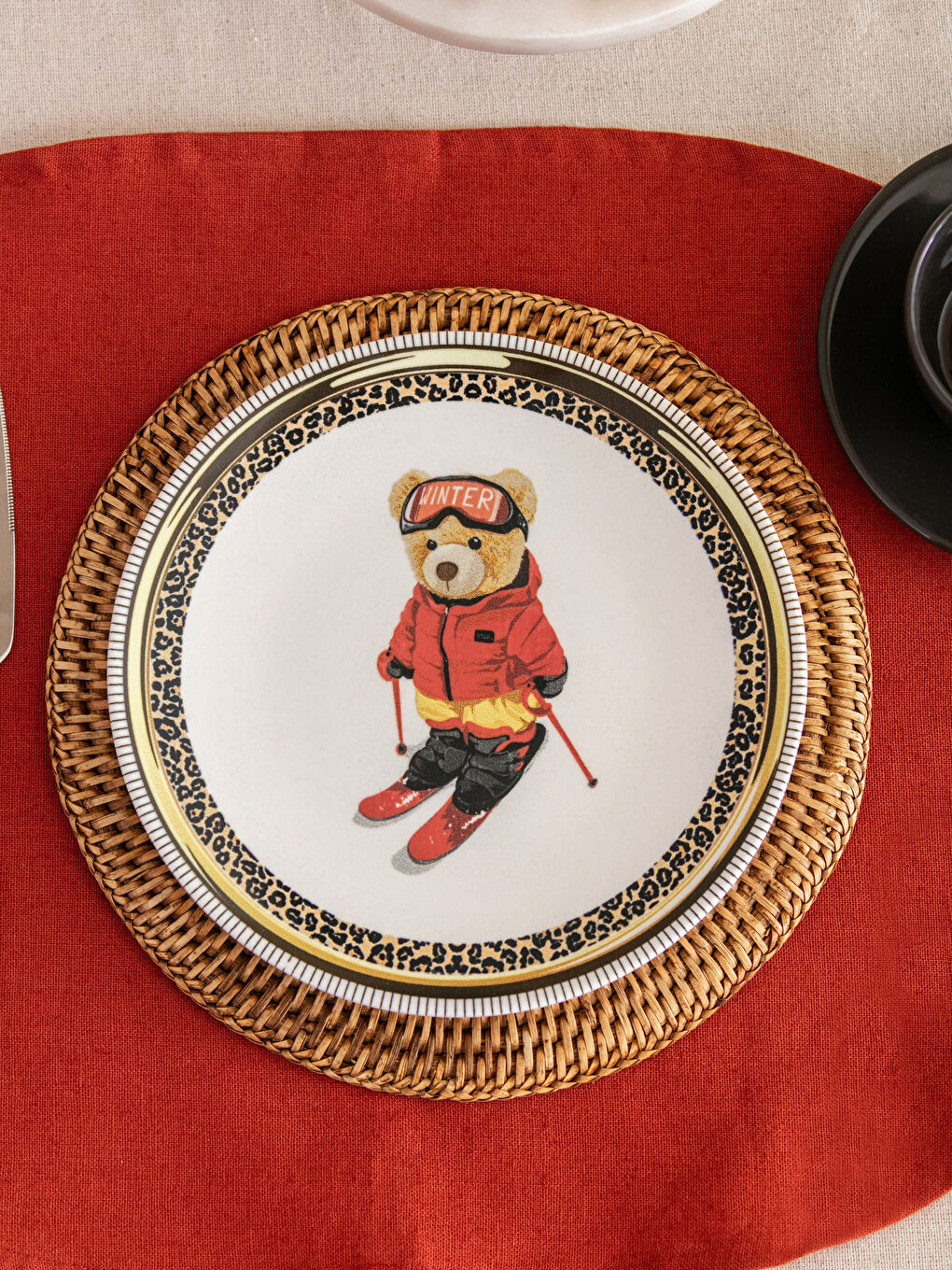 Karışık Baskılı Seramik Sunum Tabağı 20 cm-1