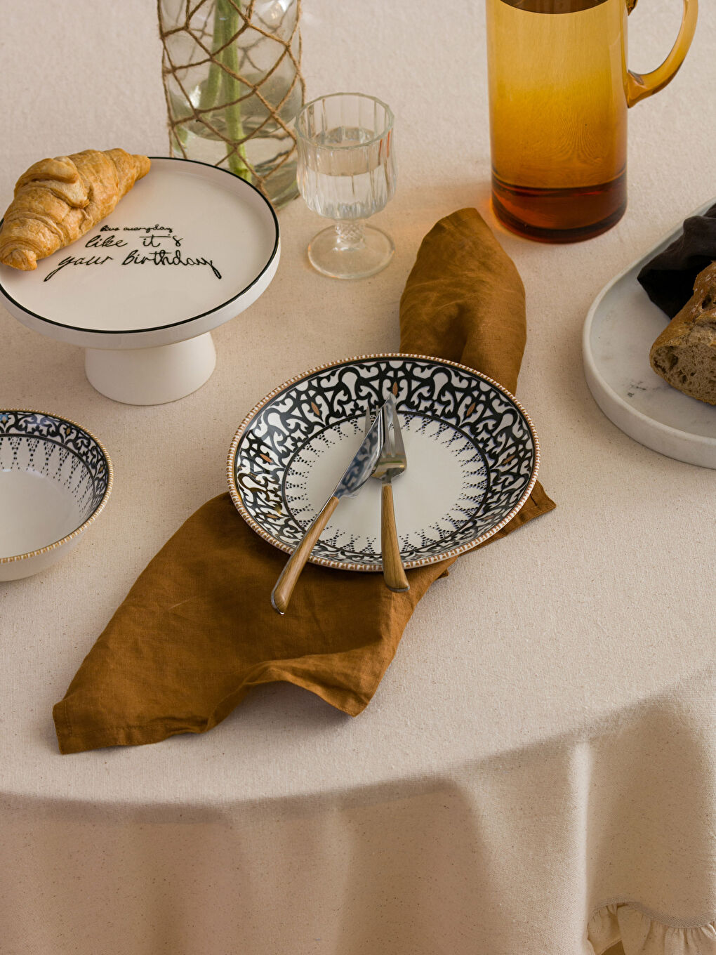 Karışık Baskılı Çukur Tabak 20 cm