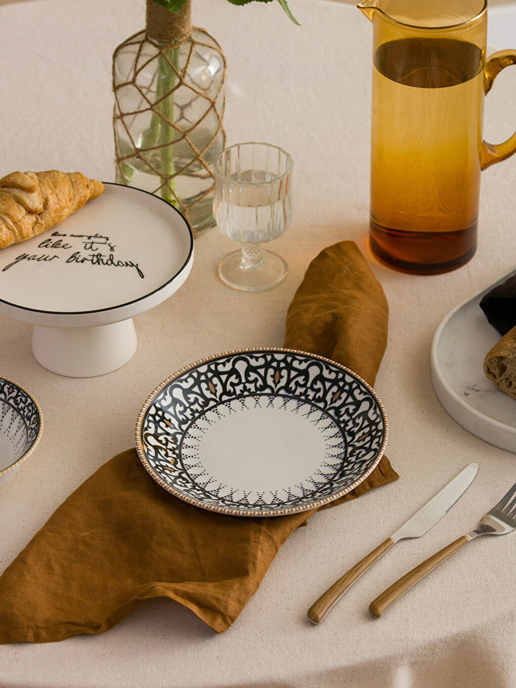 Karışık Baskılı Çukur Tabak 20 cm-1