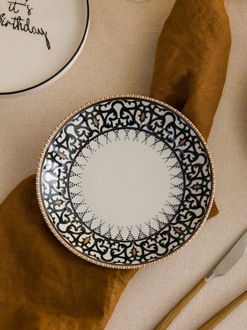 Karışık Baskılı Çukur Tabak 20 cm-2