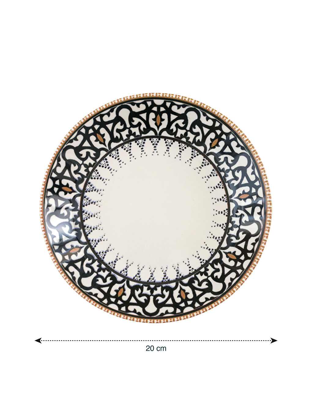 Karışık Baskılı Çukur Tabak 20 cm-4