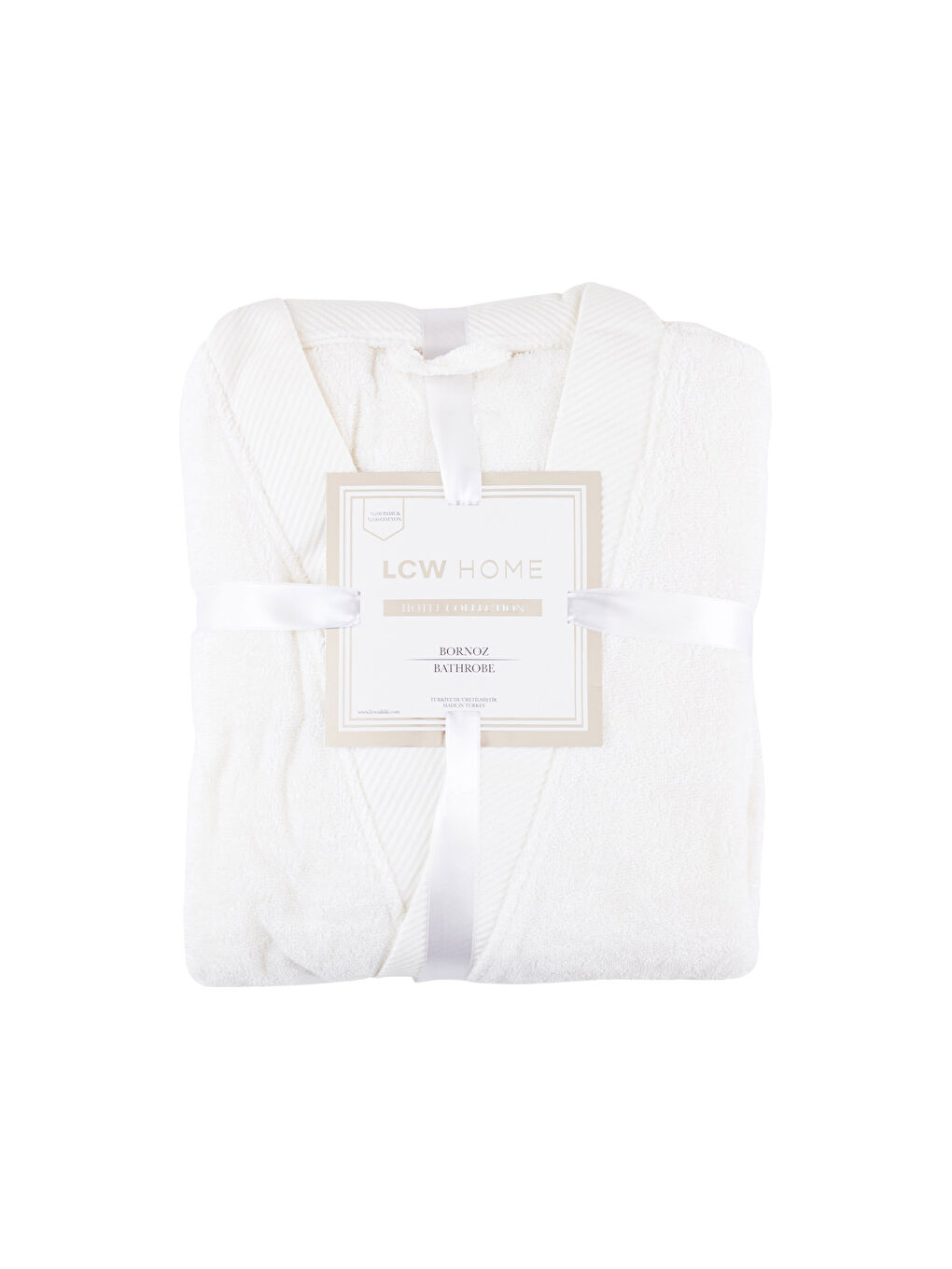 Beyaz Basic Pamuklu Erkek Bornoz-4