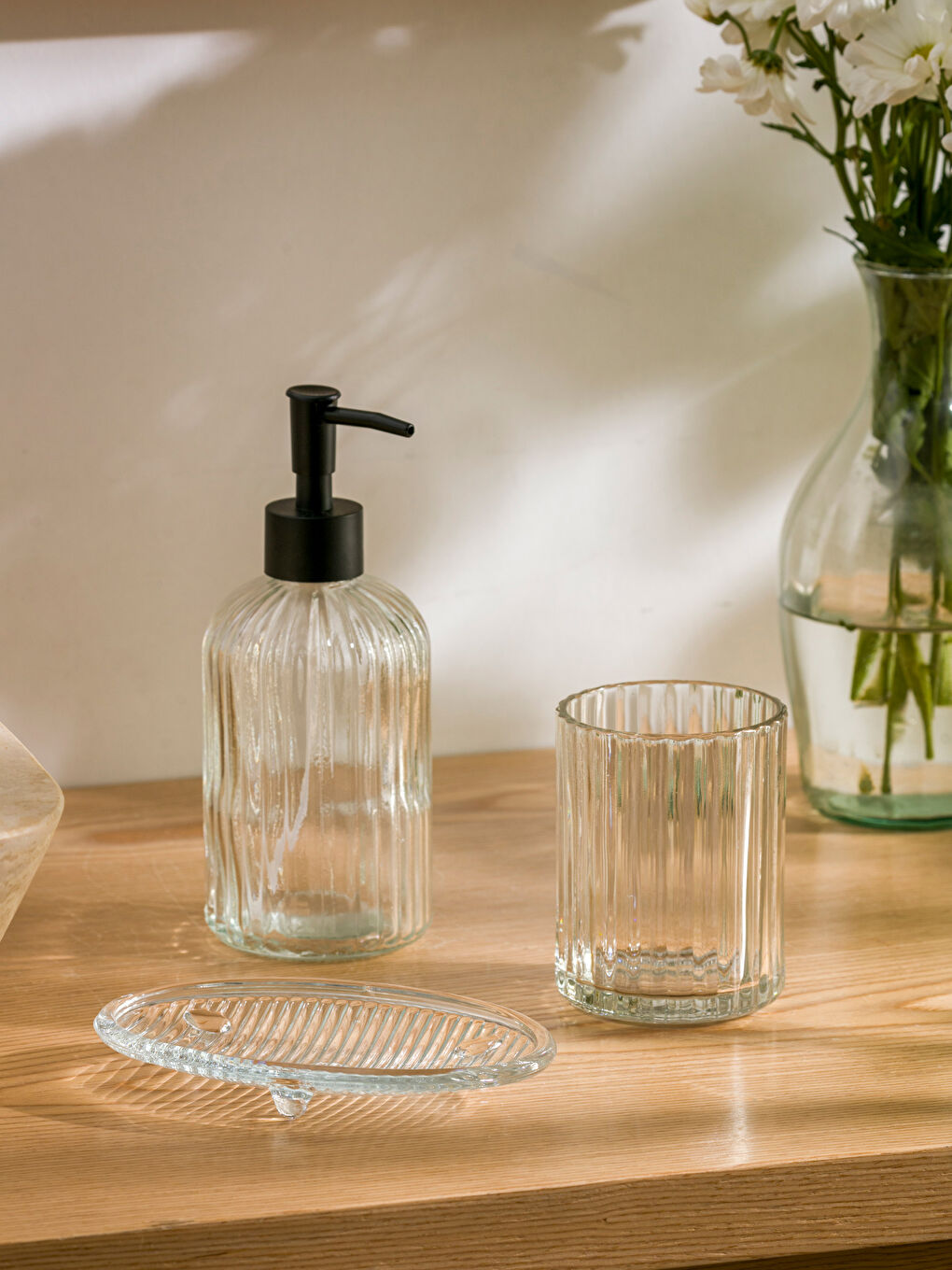 Renksiz Cam Banyo Seti 3'lü-1