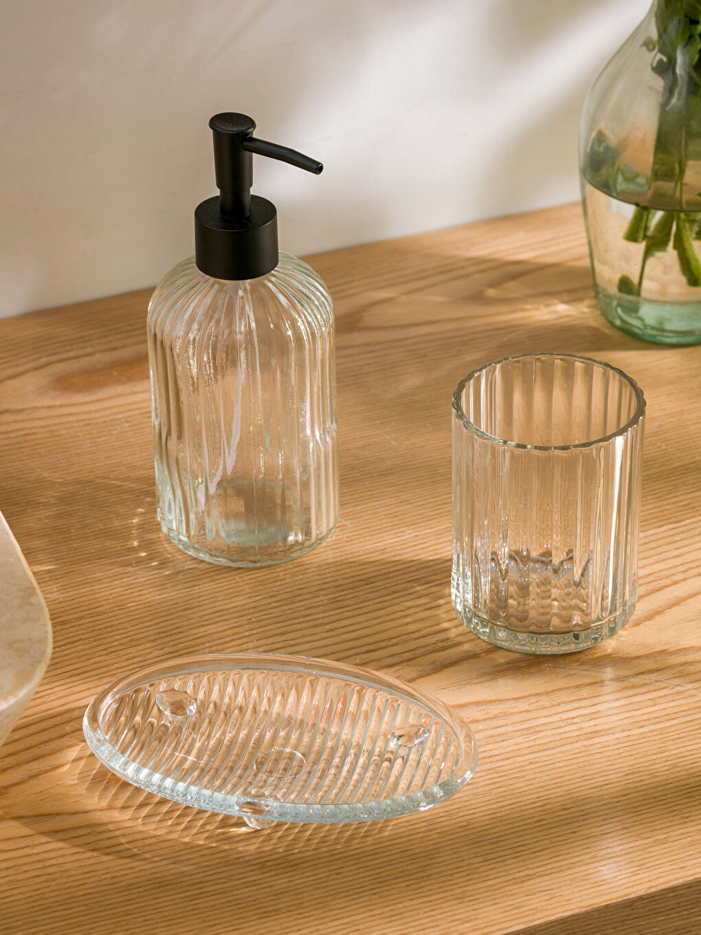 Renksiz Cam Banyo Seti 3'lü-2