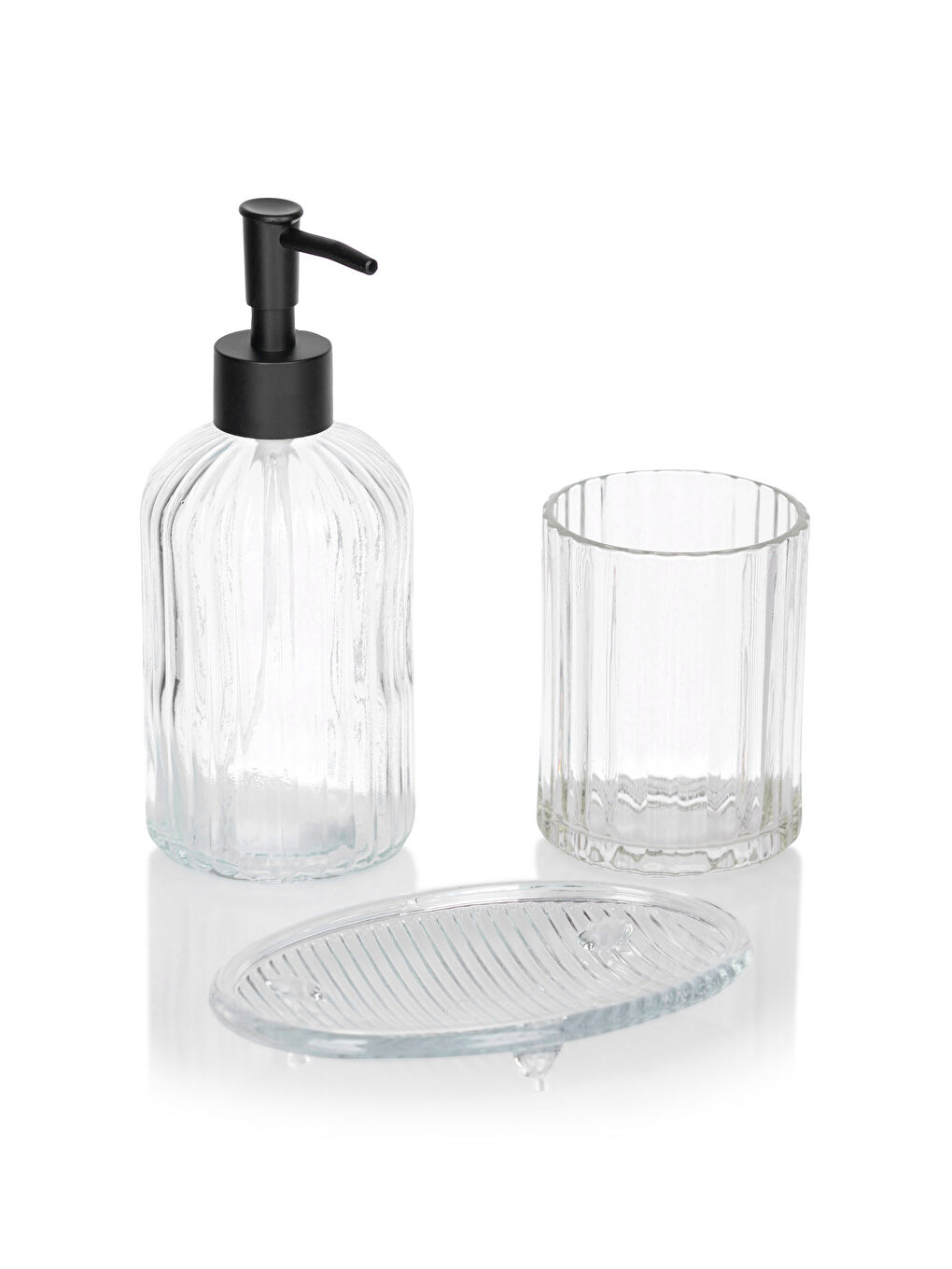 Renksiz Cam Banyo Seti 3'lü-4