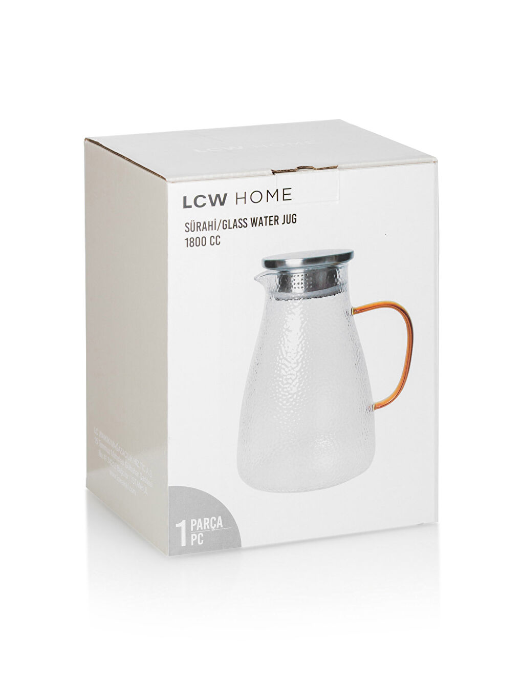 Renksiz Kapaklı Cam Sürahi 1800 ml-4