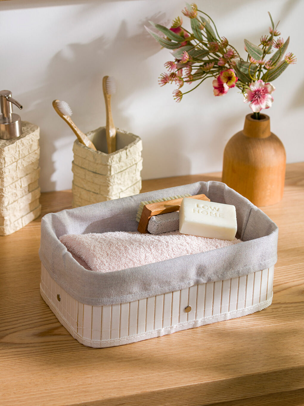 Foldable Bamboo Basket 26x16x10 cm