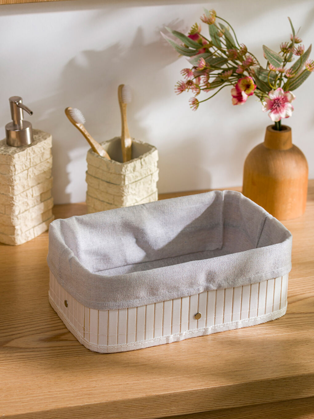 Foldable Bamboo Basket 26x16x10 cm-1