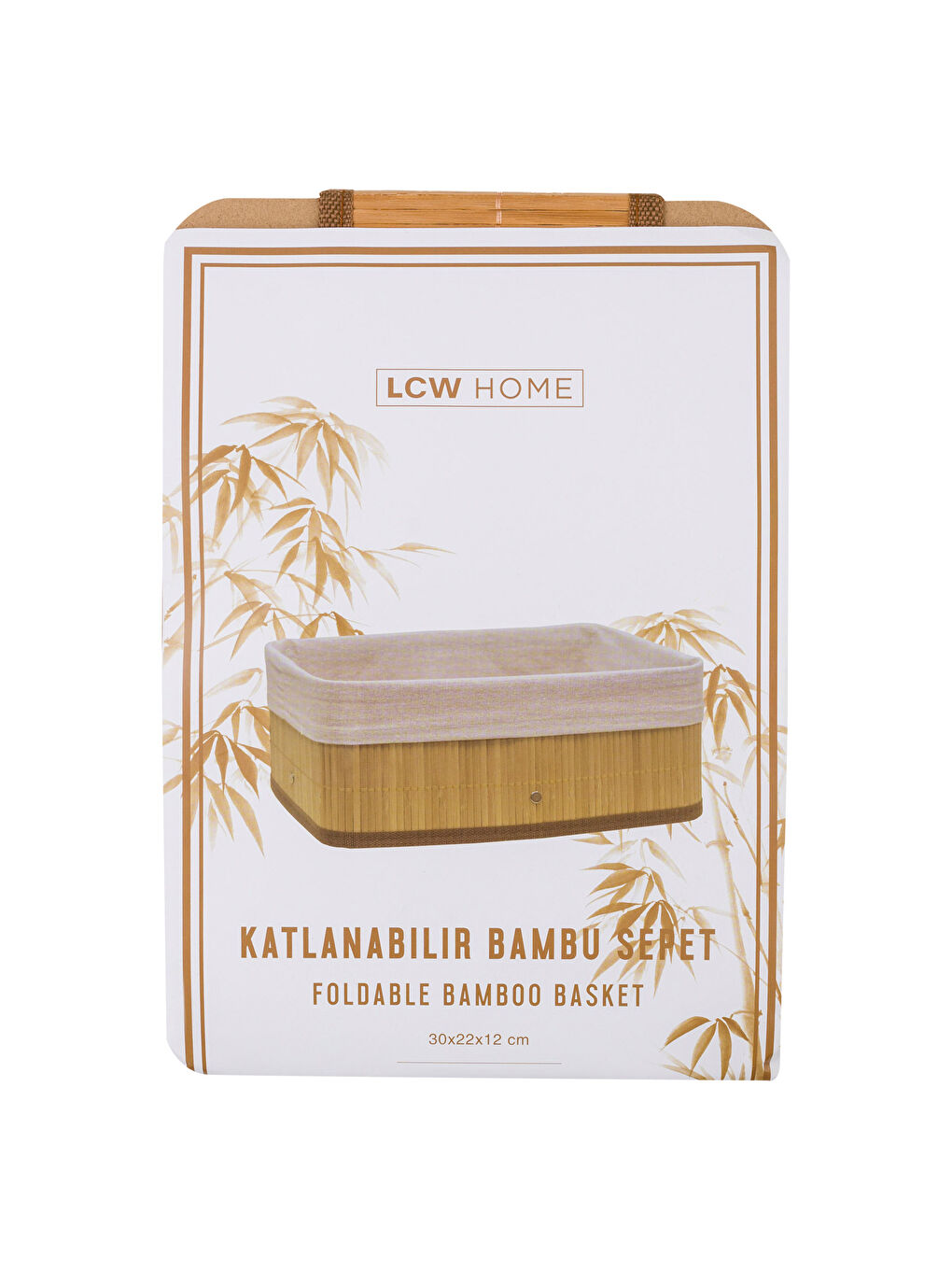 Сгъваема бамбукова кошница 30x22x12 см-3