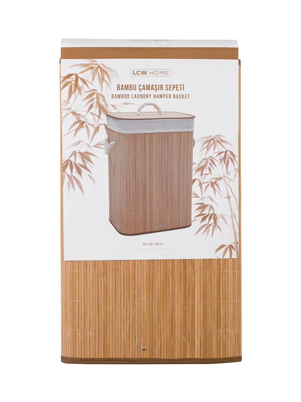 Kahverengi Bambu Çamaşır Sepeti-4