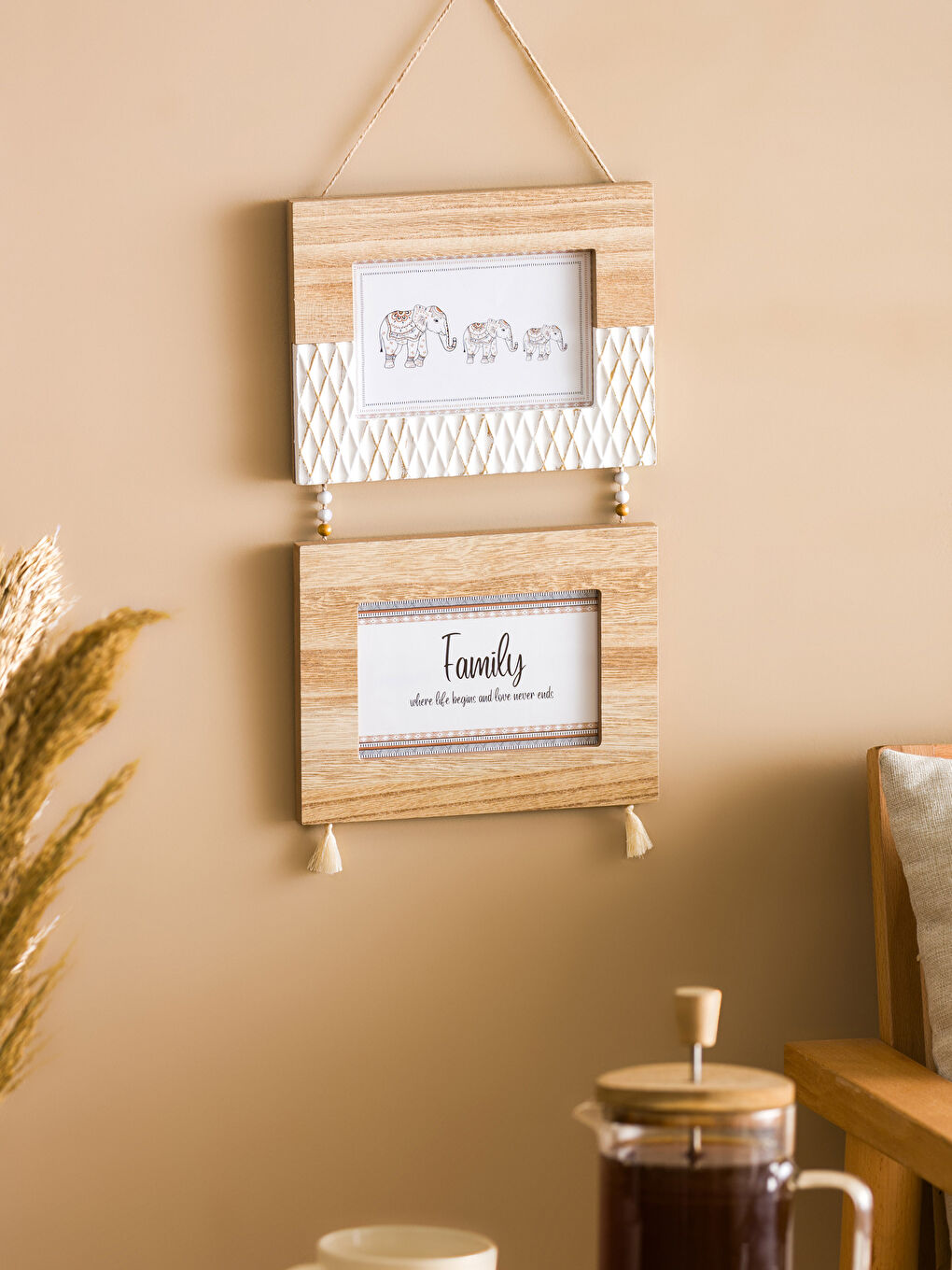 Karışık Ahşap Desenli Dekoratif Fotoğraf Çerçevesi