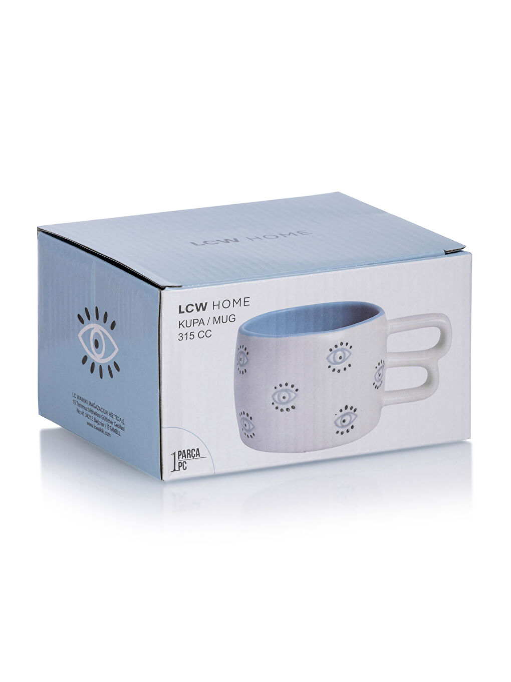 Mavi Göz Baskılı Seramik Kupa 315 ml-3