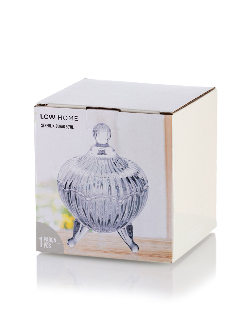Renksiz Ayaklı Cam Şekerlik 11x15 cm-4