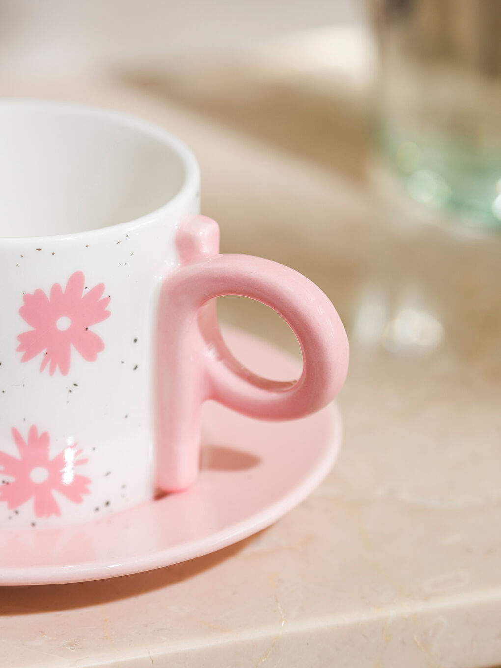 Floral Printed 2-Person Porcelain Coffee Cup Set 100 ml -S47561Z8-F9C