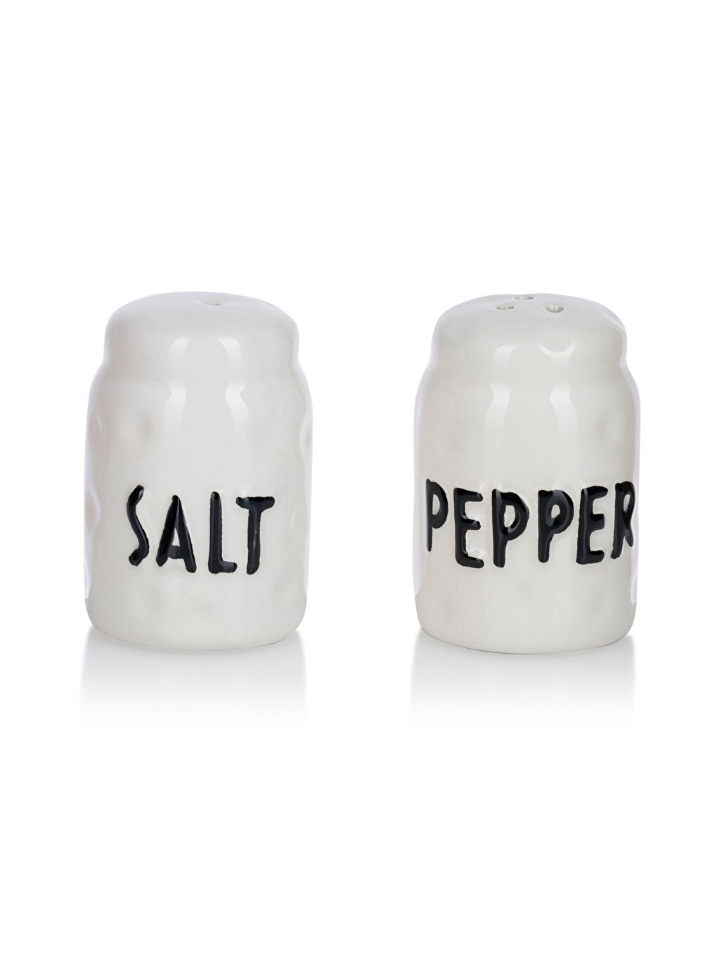 Siyah Baskılı Seramik Tuzluk ve Biberlik-5