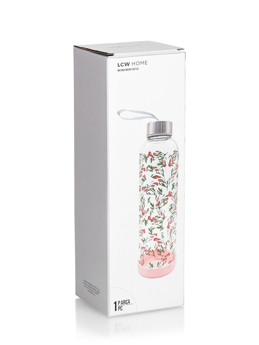 Karışık Çiçek Desenli Cam Matara 600 ml-3