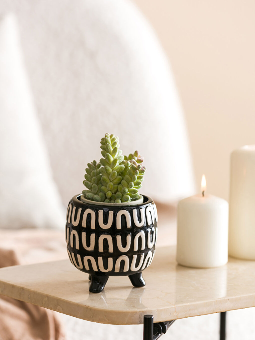 Vase en Céramique Imprimé 10x10x9 cm