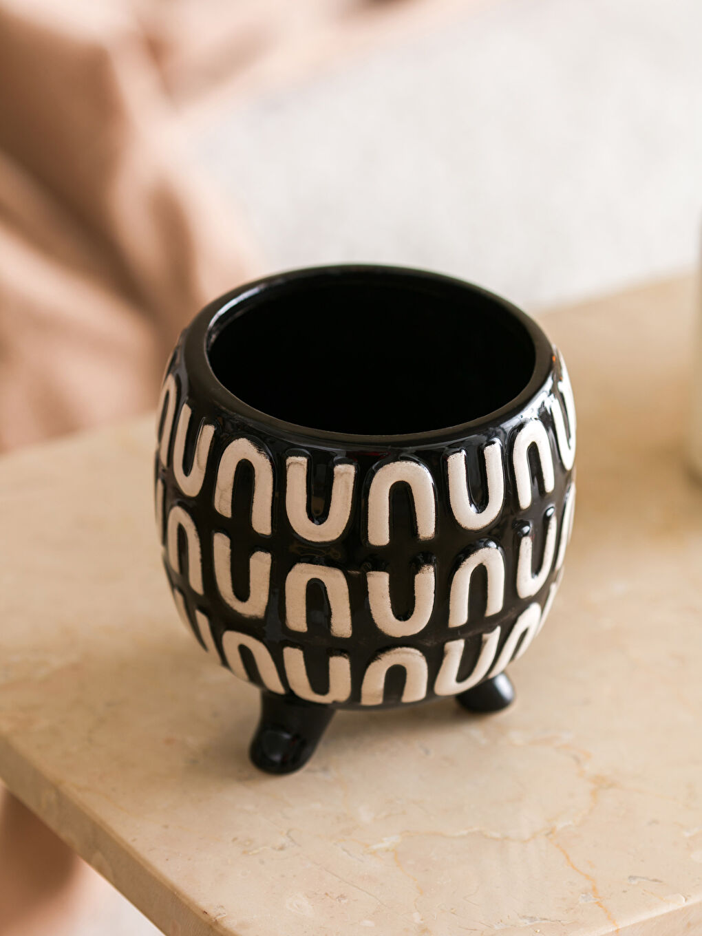 Vase en Céramique Imprimé 10x10x9 cm-2