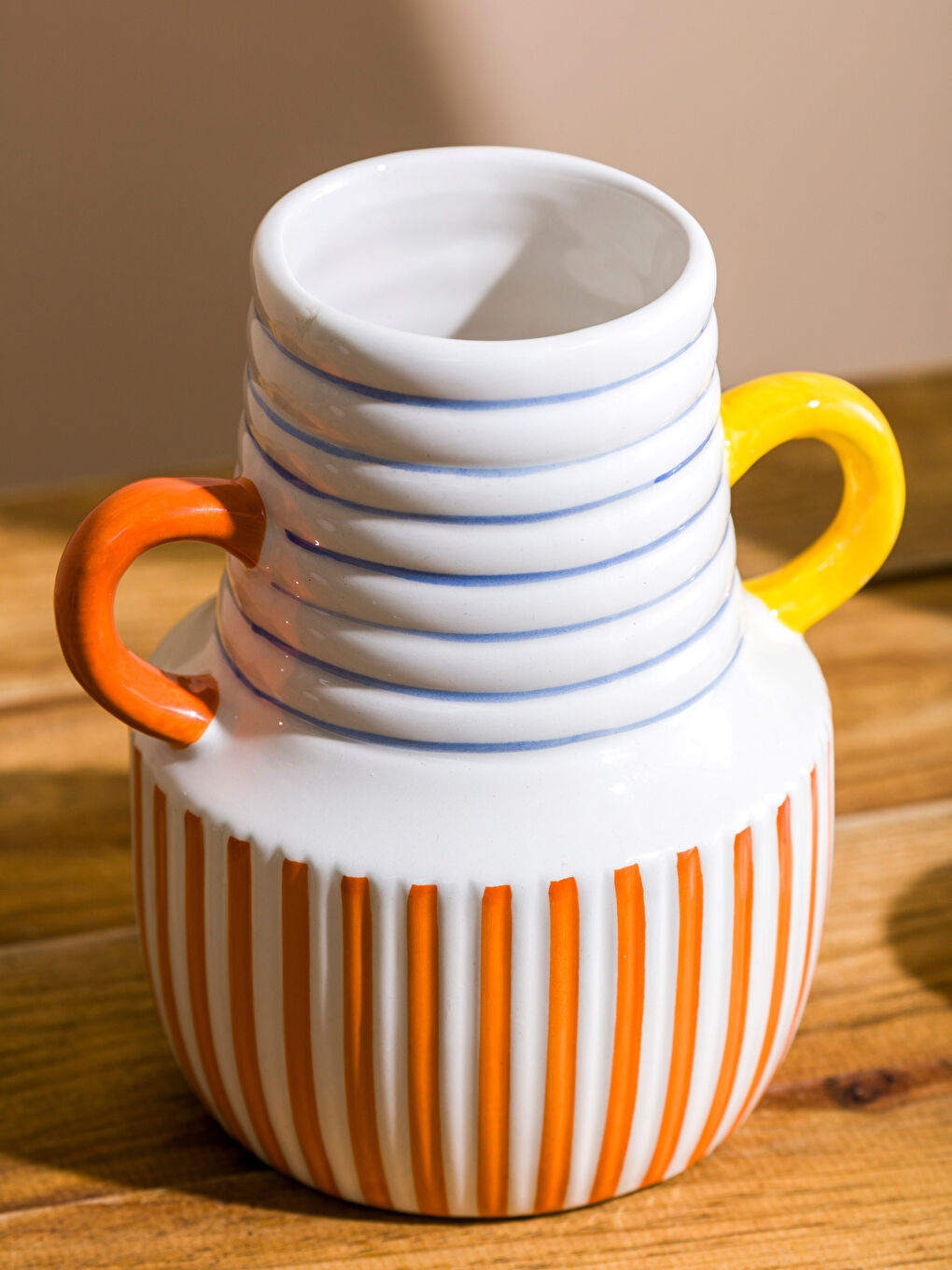 Karışık Desenli Seramik Vazo 17 cm-3