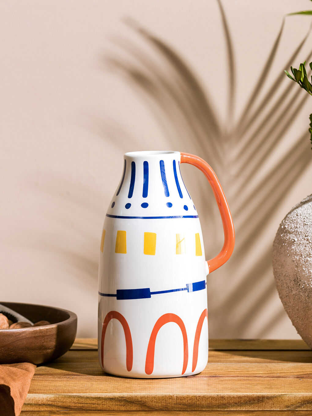 Karışık Desenli Seramik Vazo 23 cm