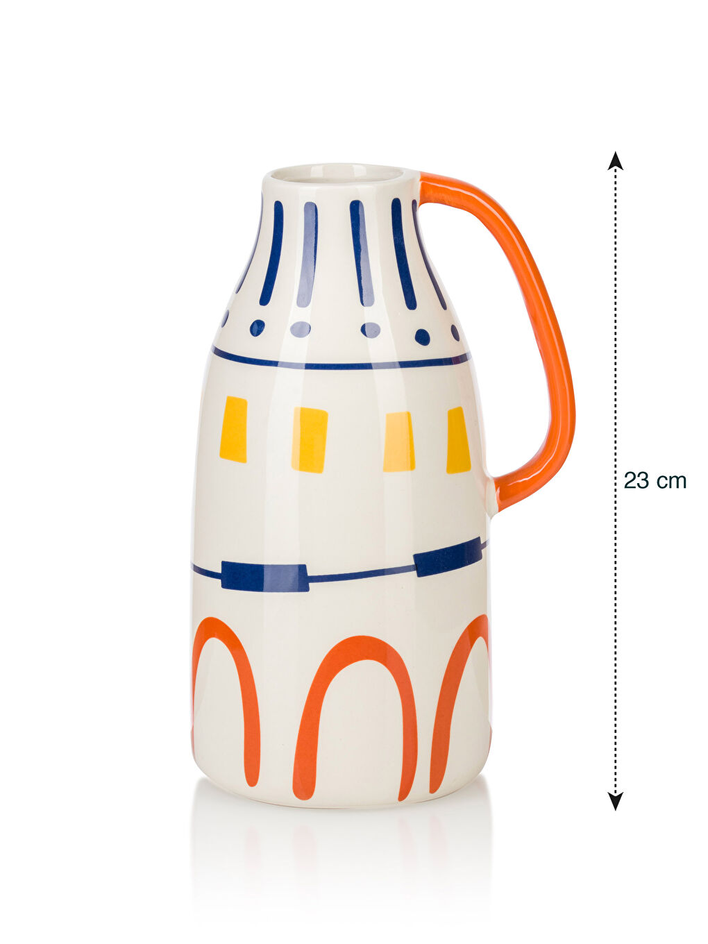 Karışık Desenli Seramik Vazo 23 cm-3