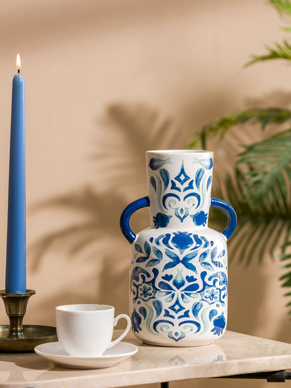 Karışık Baskılı Seramik Vazo 21 cm