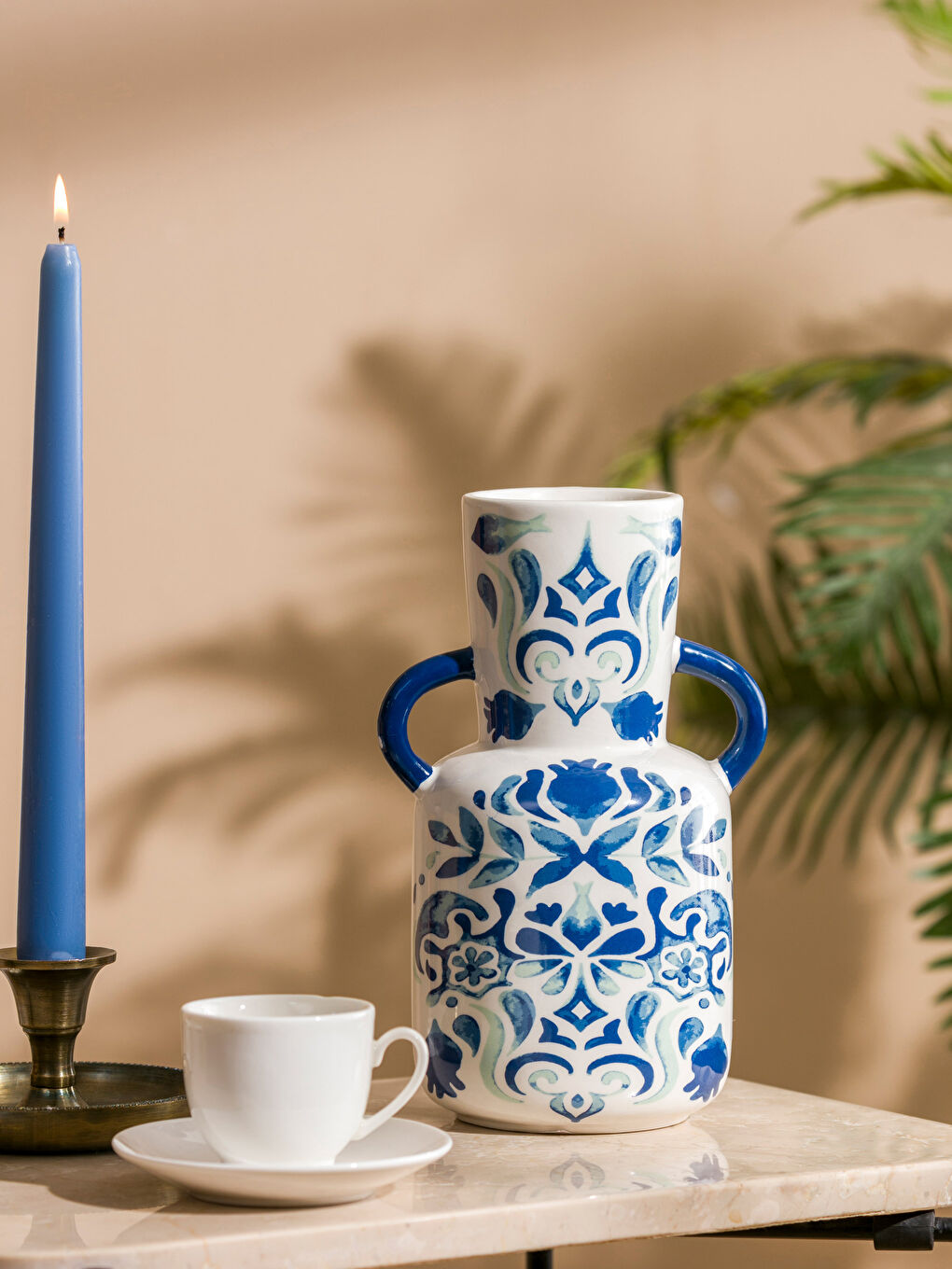 Karışık Baskılı Seramik Vazo 21 cm-1