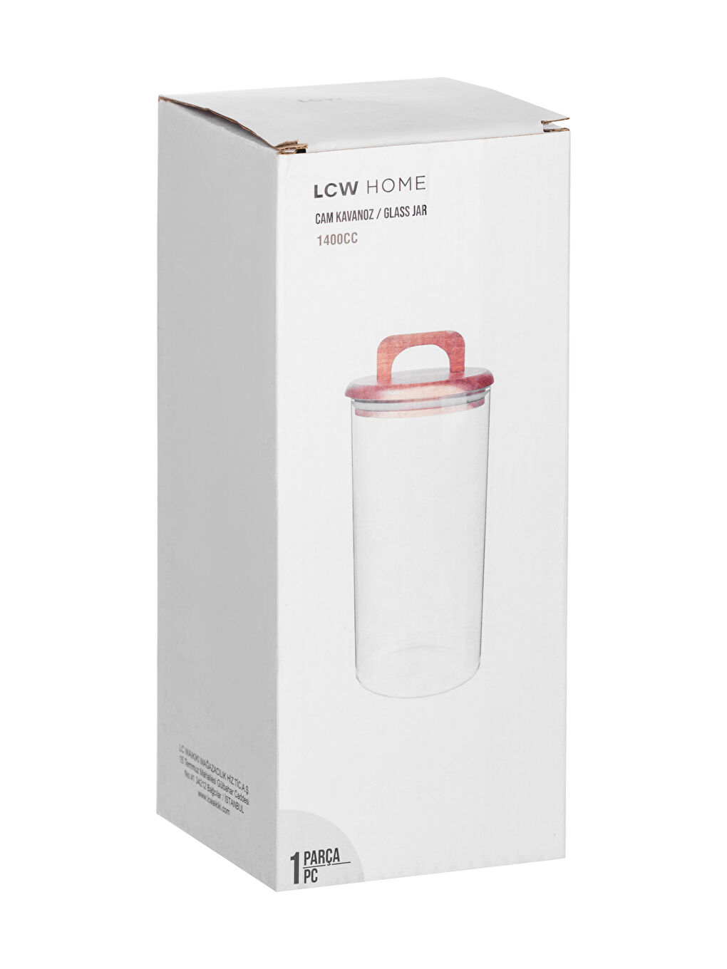 LCW HOME Şeffaf Ahşap Kapaklı Cam Kavanoz 1400 Ml - 3