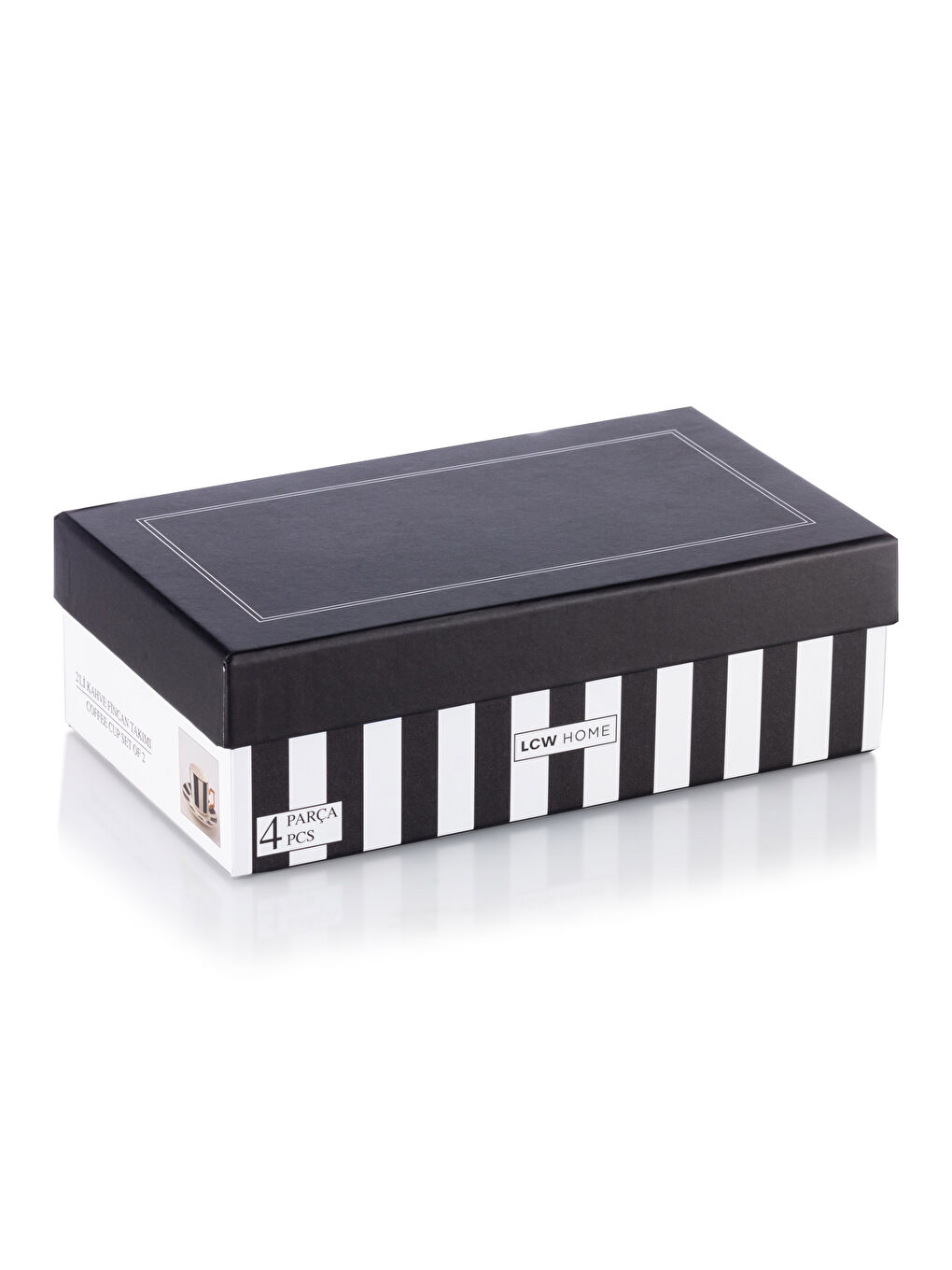 Ensemble de tasses à café en porcelaine à motifs à carreaux pour 2 personnes 110 ml-4