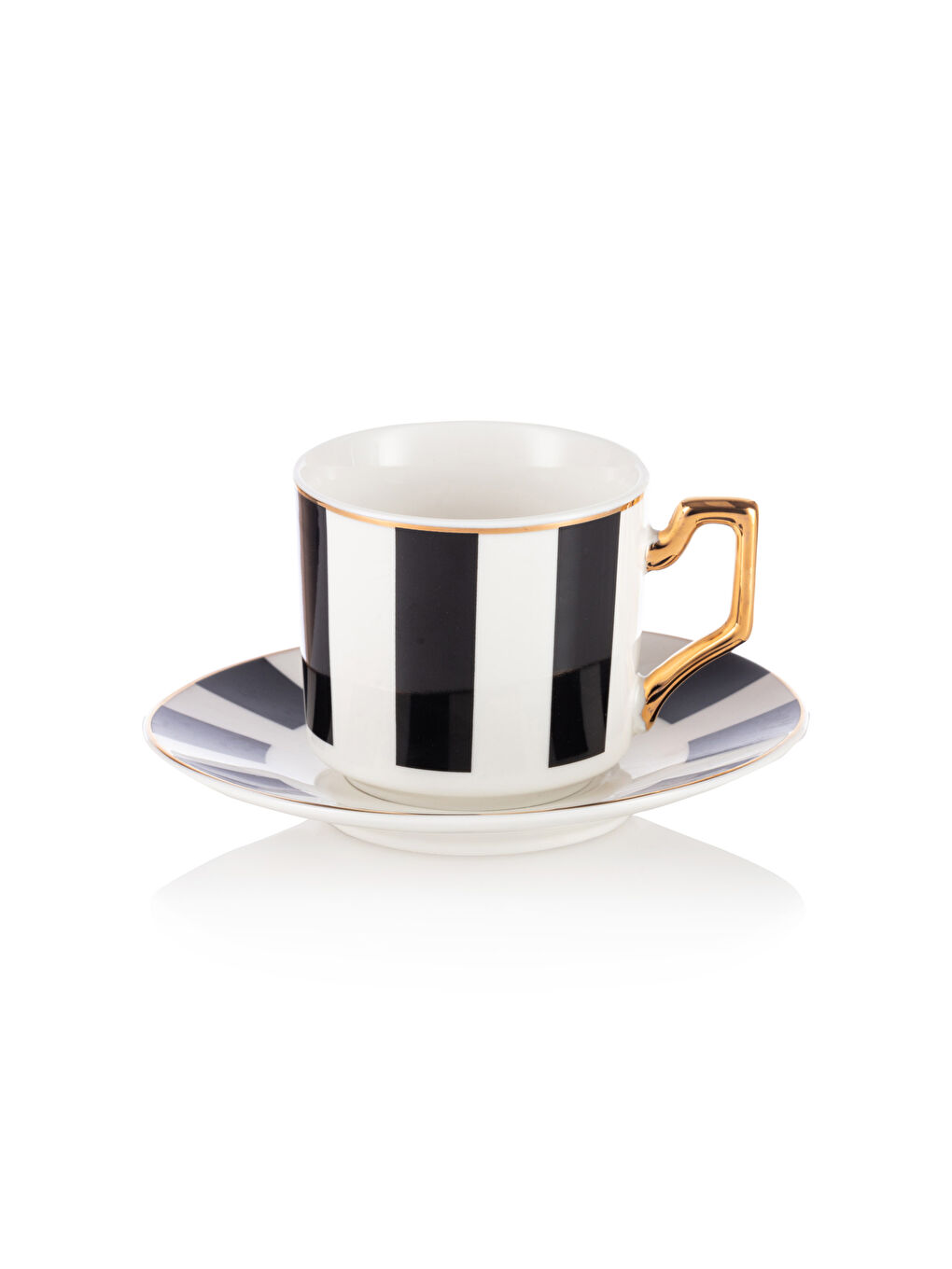 Ensemble de tasses à café en porcelaine à motifs à carreaux pour 2 personnes 110 ml-5