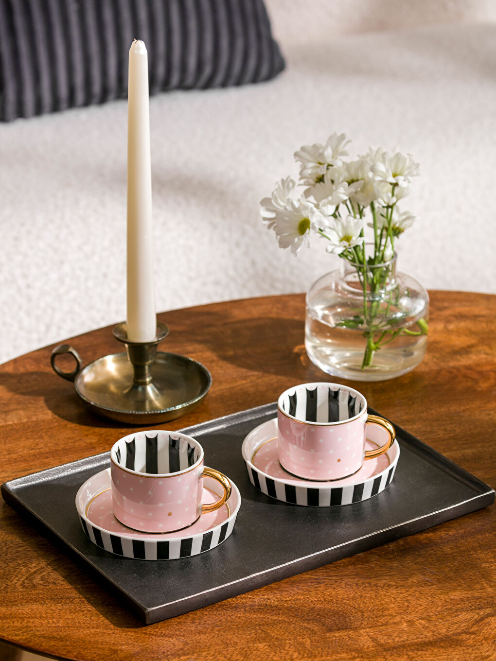 Karışık 2 Kişilik Porselen Kahve Fincan Takımı 90 ml