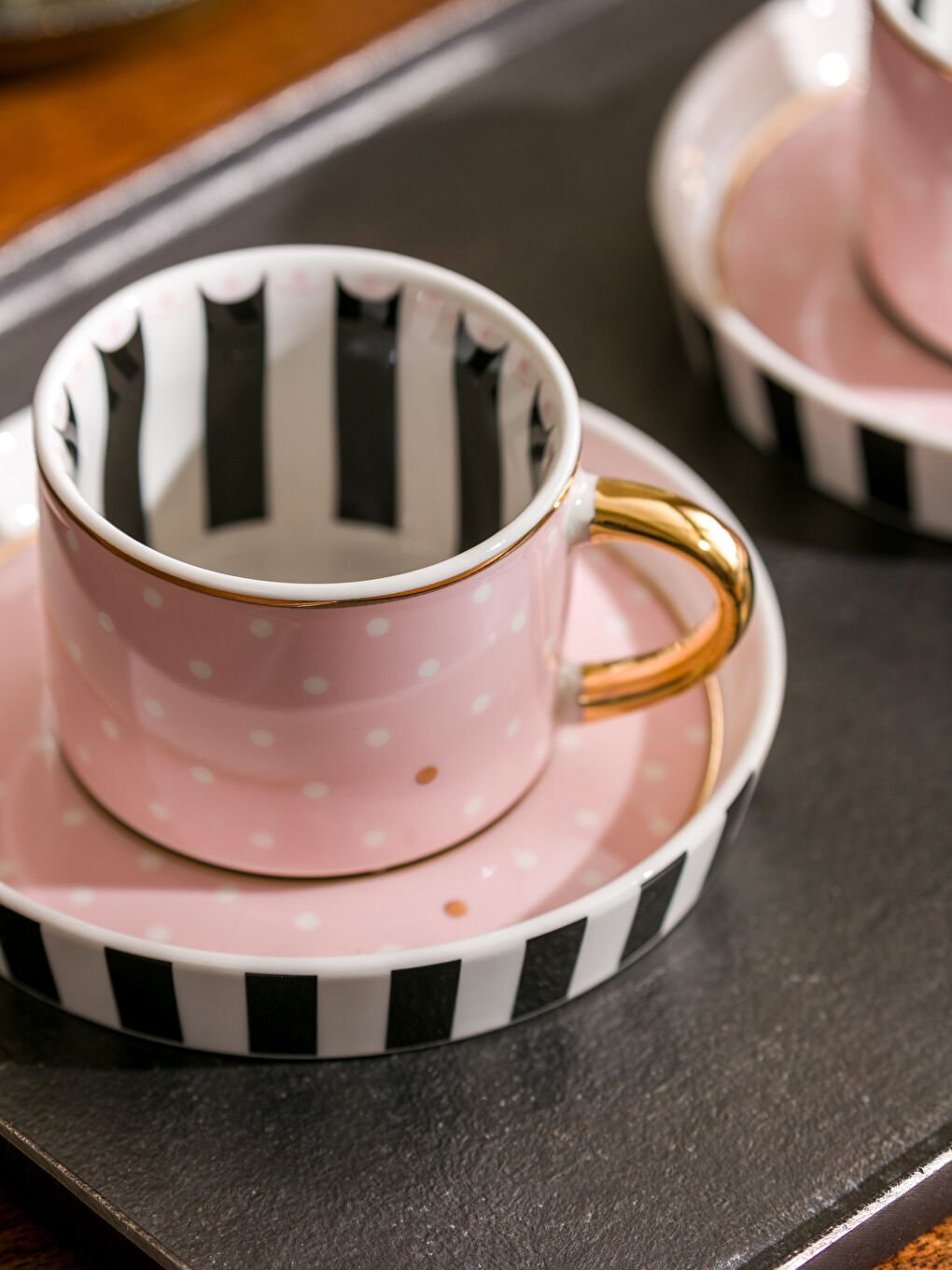 Karışık 2 Kişilik Porselen Kahve Fincan Takımı 90 ml-2