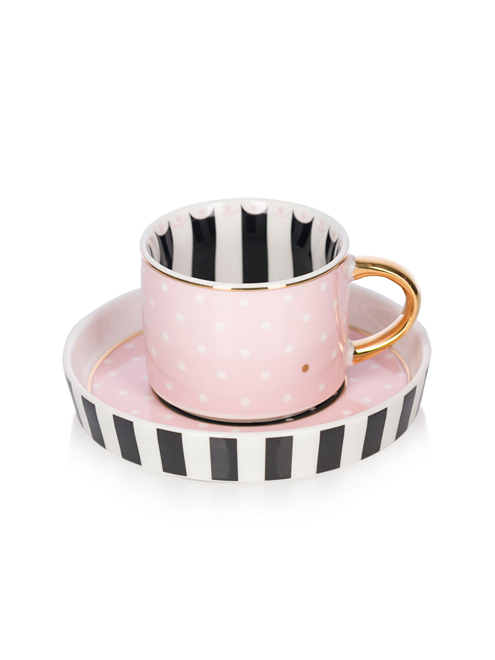 Karışık 2 Kişilik Porselen Kahve Fincan Takımı 90 ml-4