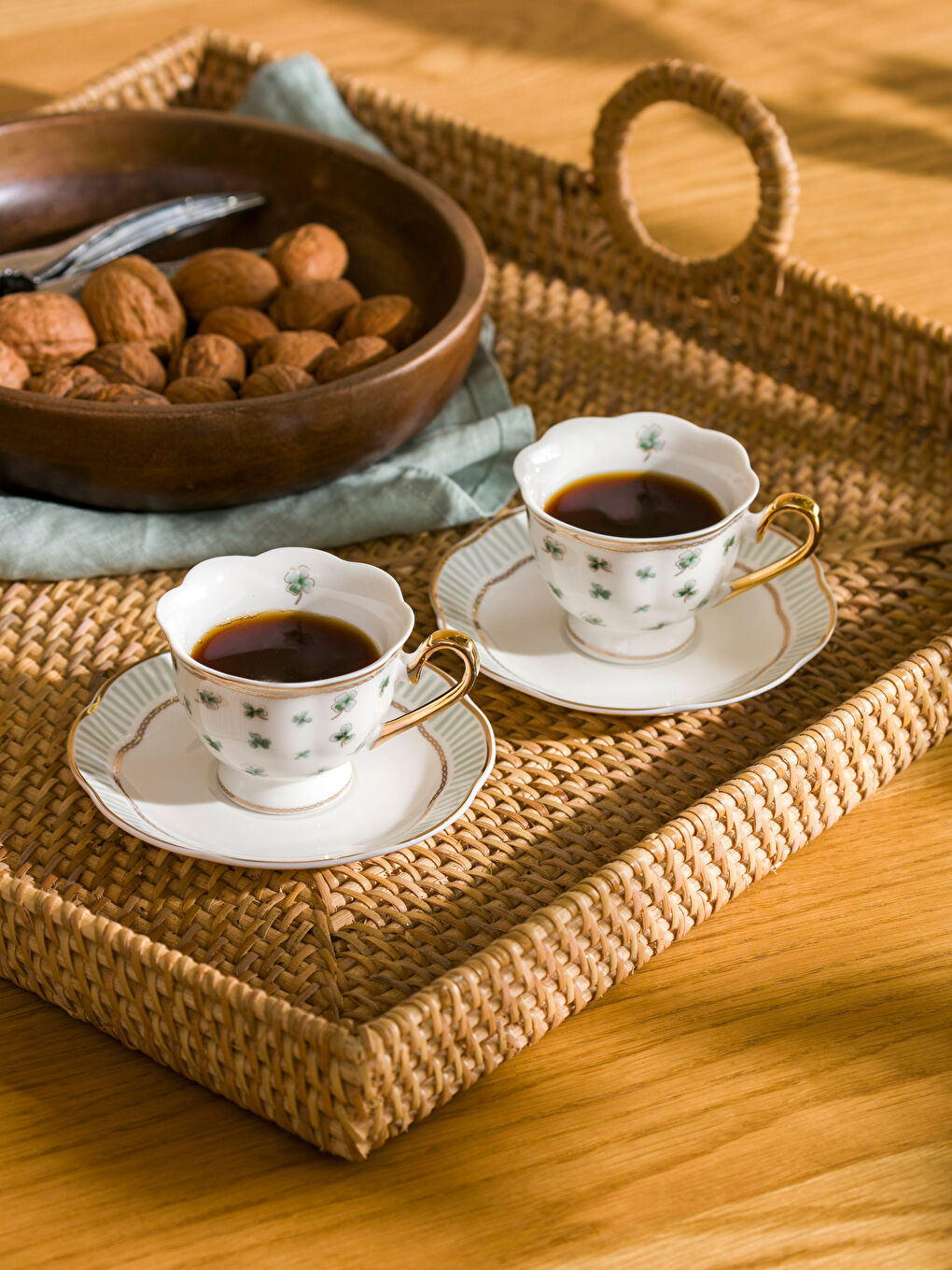 2-Personen Porzellan Kaffeetassen-Set 90 ml