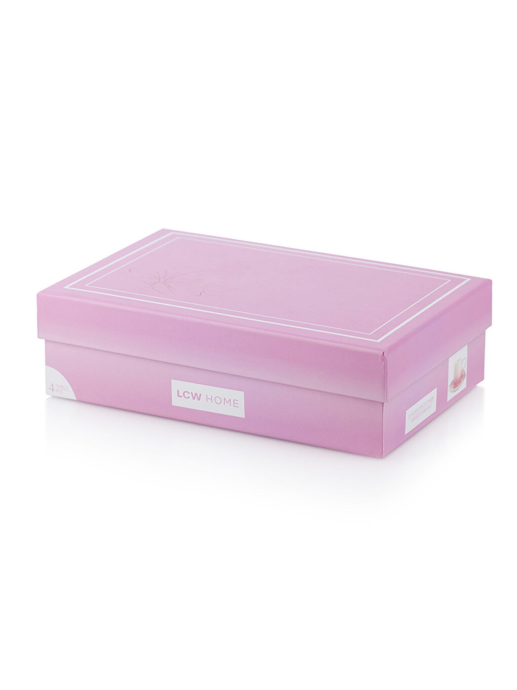LCW HOME Pembe Baskılı 2 Kişilik Porselen Kahve Fincan Takımı 90 ml - 3