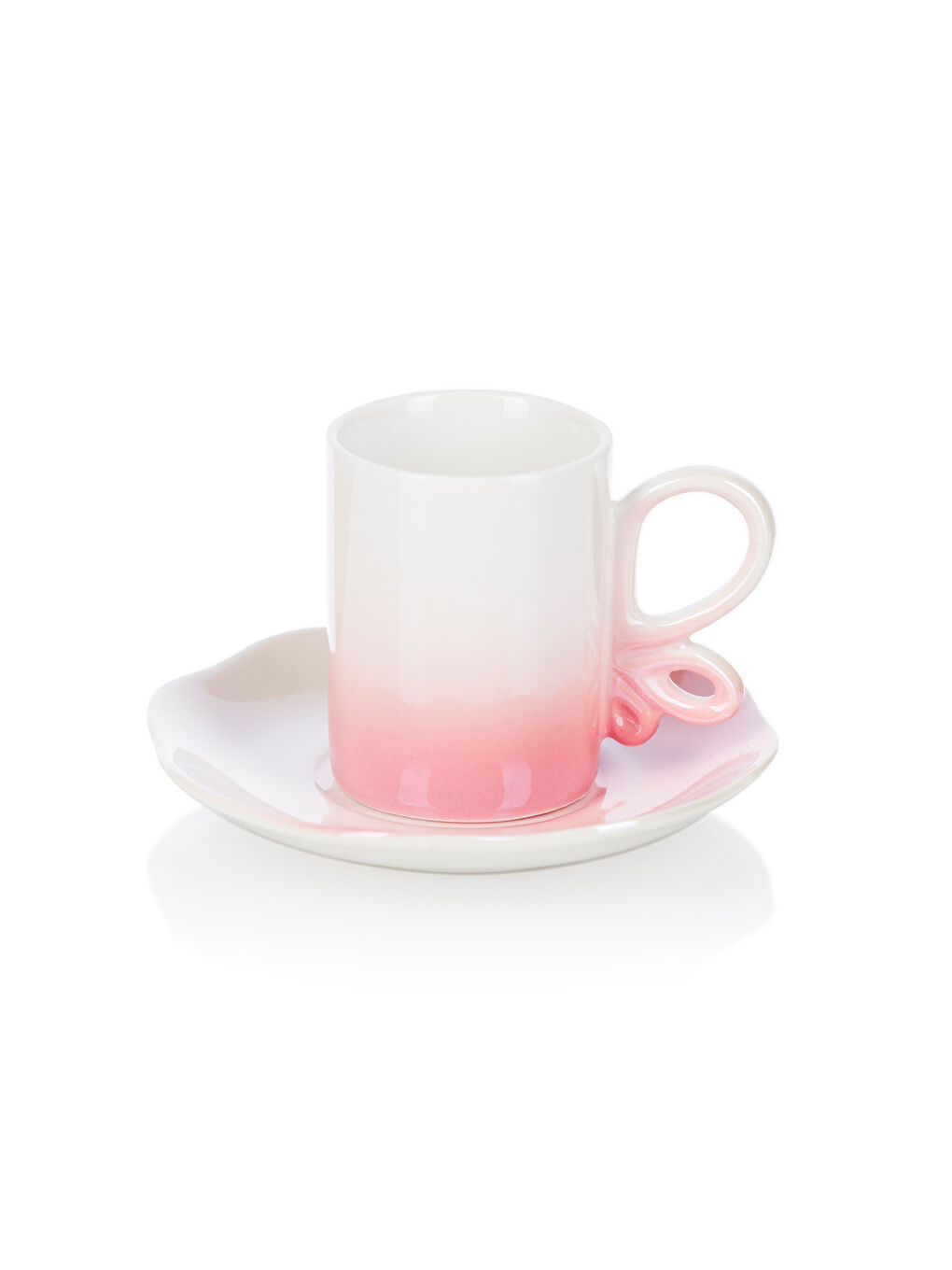 LCW HOME Pembe Baskılı 2 Kişilik Porselen Kahve Fincan Takımı 90 ml - 4