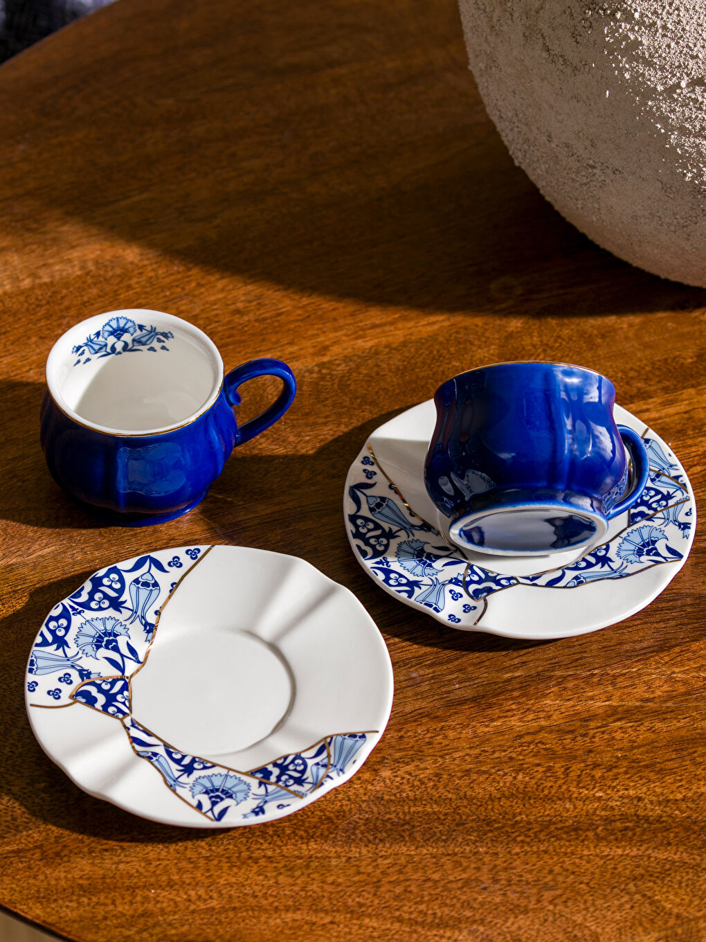 Lacivert 2 Kişilik Porselen Kahve Fincan Takımı 90 ml-1