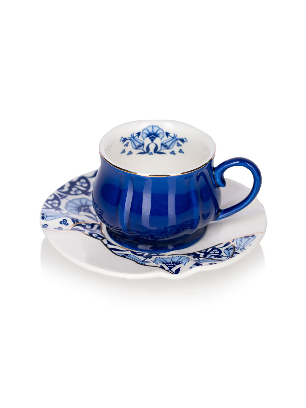 Lacivert 2 Kişilik Porselen Kahve Fincan Takımı 90 ml-4