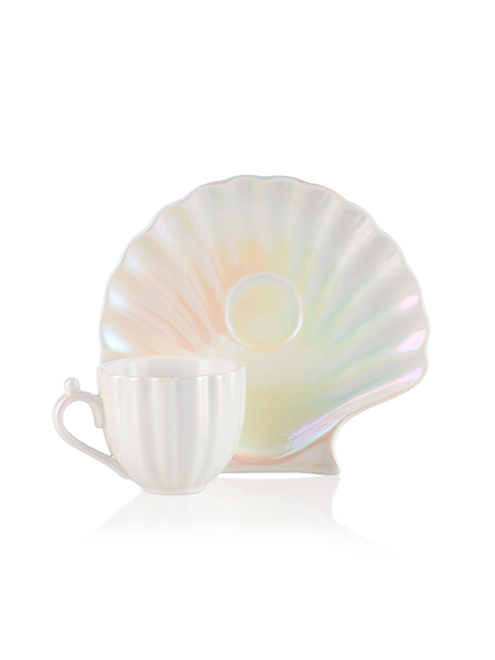 LCW HOME Beyaz İstiridye 2 Kişilik Porselen Kahve Fincan Takımı 90 ml - 4