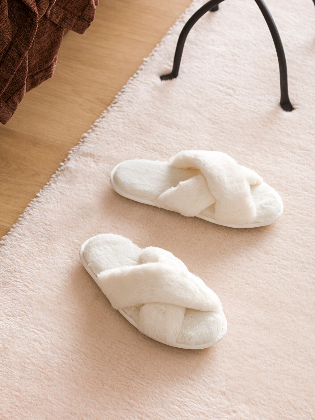 Flat Plush Women's House Slippers -S4BS61Z8-DCS