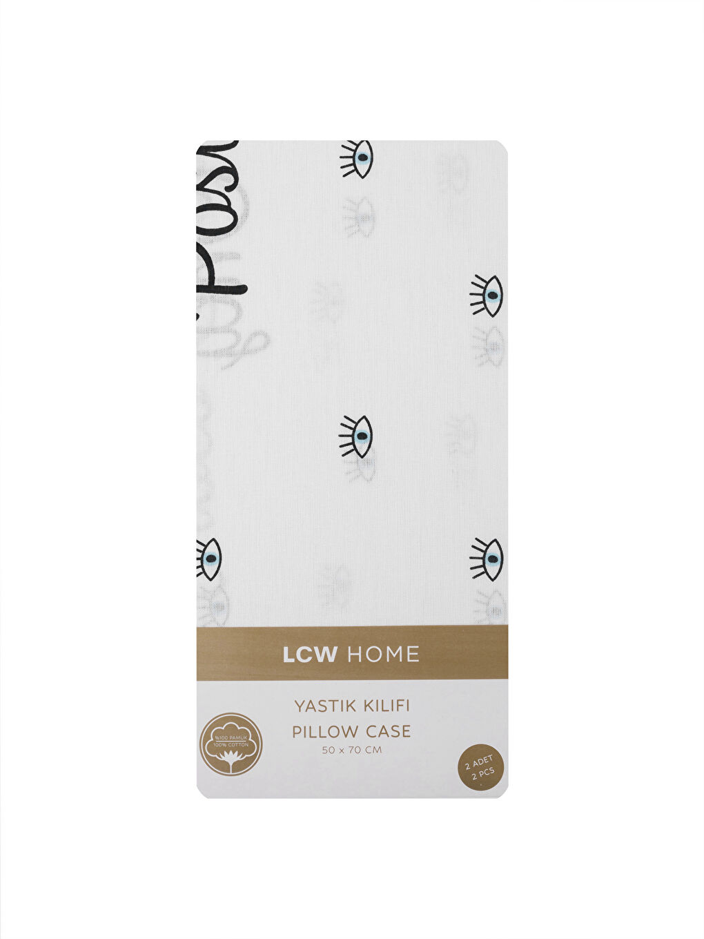 LCW HOME Mavi Baskılı Yazı Baskılı Yastık Kılıfı 2'li 50x70 Cm - 3