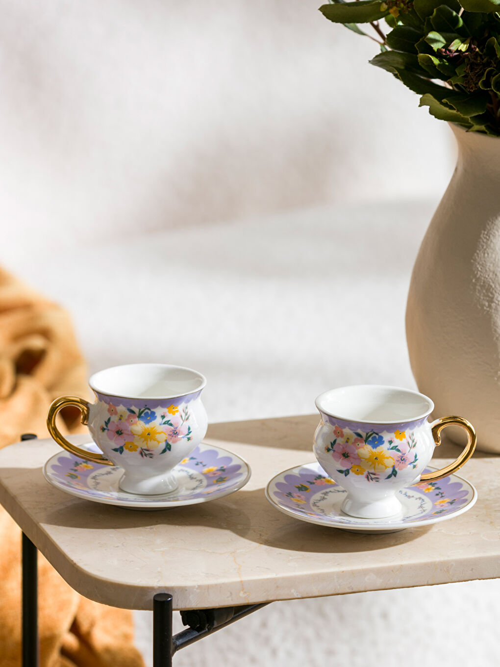 Karışık 2 Kişilik Porselen Kahve Fincan Takımı 80 ml