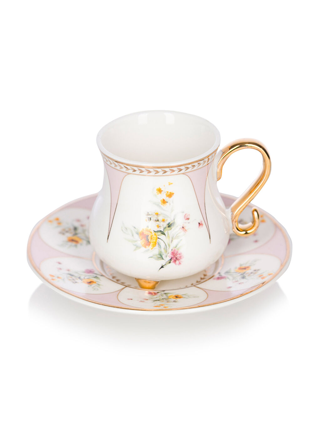 Karışık 2 Kişilik Baskılı Porselen Kahve Fincan Takımı 90 ml-4