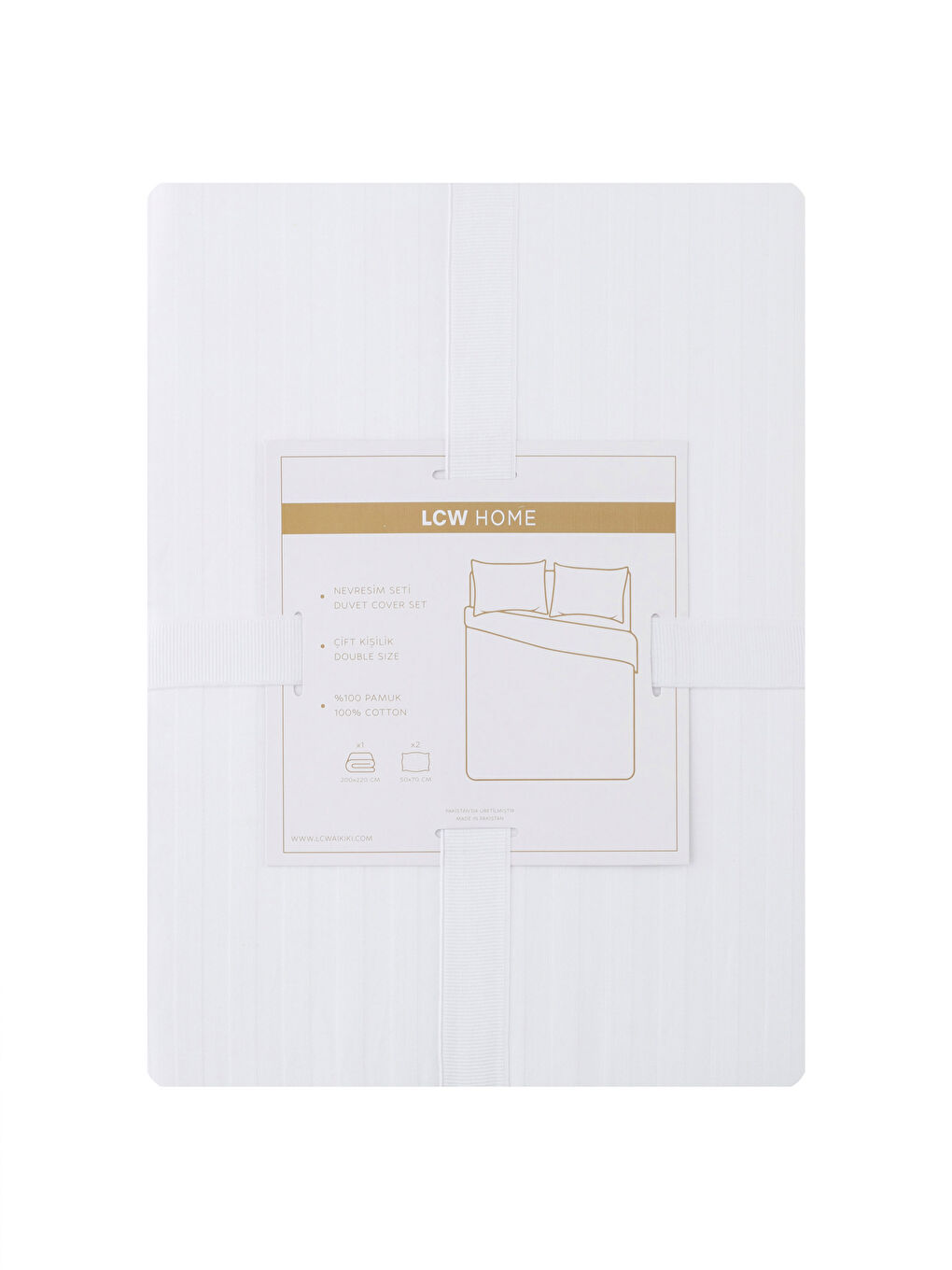 Beyaz Çizgili Çift Kişilik Nevresim Seti-5