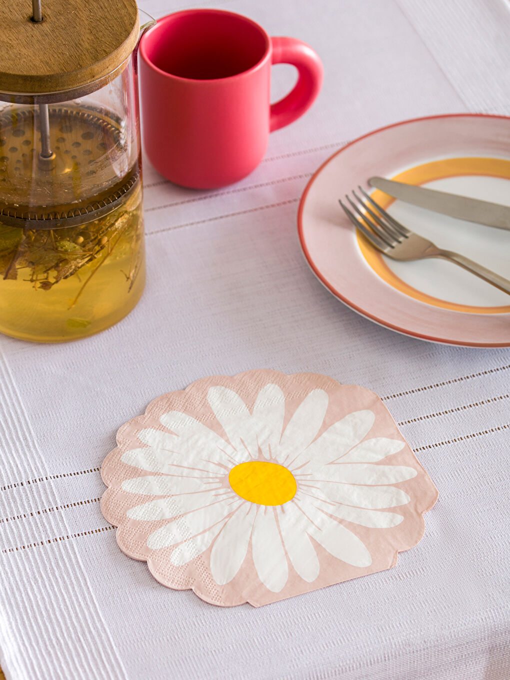 Karışık Çiçek Desenli Kağıt Peçete 20'li