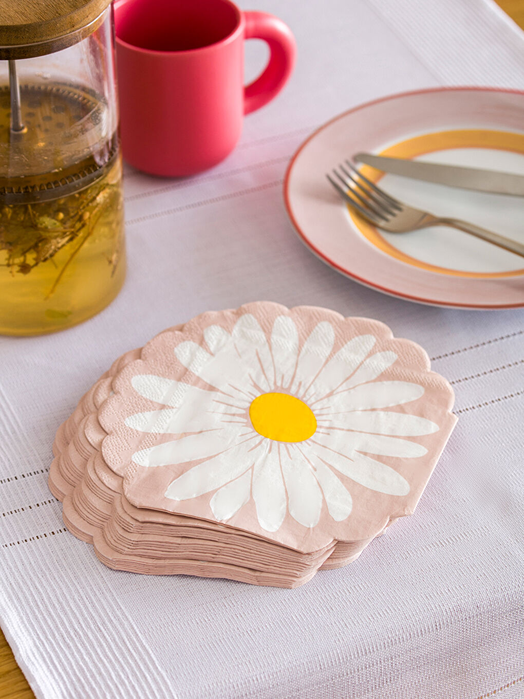 Karışık Çiçek Desenli Kağıt Peçete 20'li-1