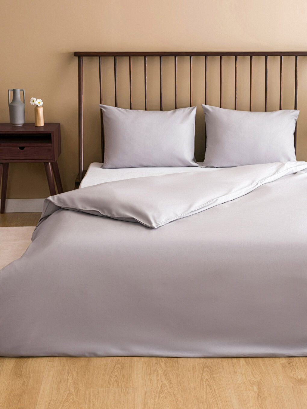 Plain Cotton Double Duvet Cover Set -S4CA98Z8-CWL