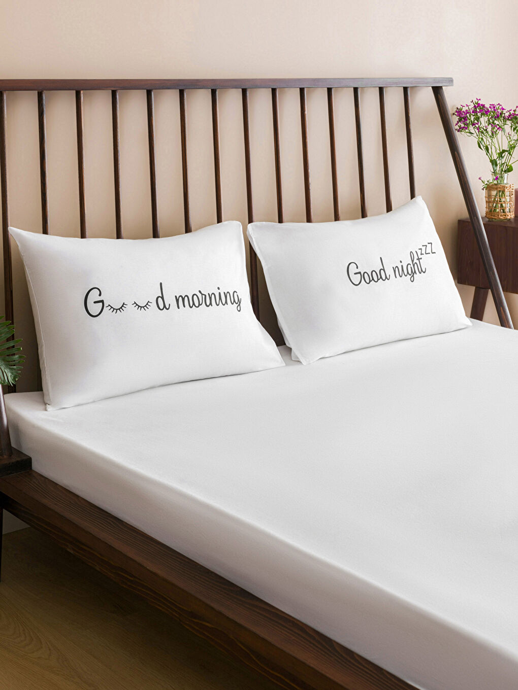 Cotton Script Printed Pillow Case 50x70 Cm 2 Pcs -S4CB39Z8-LQJ