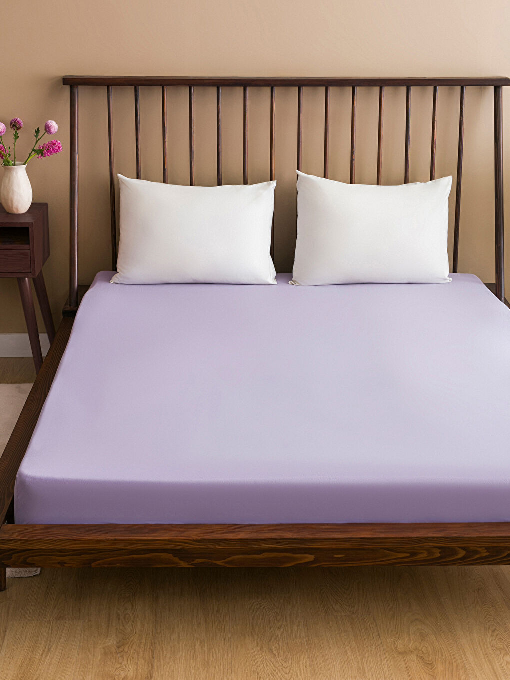 Drap Double Ajusté en Coton Uni 160x200x30 cm